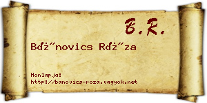 Bánovics Róza névjegykártya